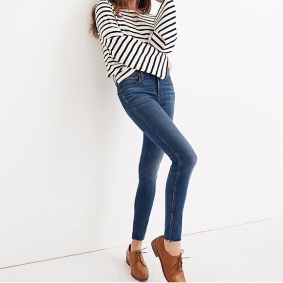 Madewell 9 inch high rise Skinny raw hem Jeans Womens Sz 23 - Picture 1 of 6
